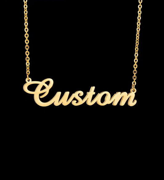 MV Fashion Jewelry Customized Stainless Steel Golden Name Necklace